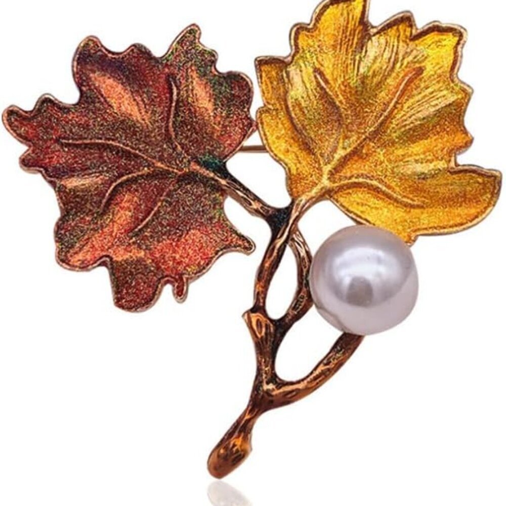Thanksgiving Brooch Pin Autumn Fall Leaves Brooch Pin Maple Leaf Lapel Pin, Than